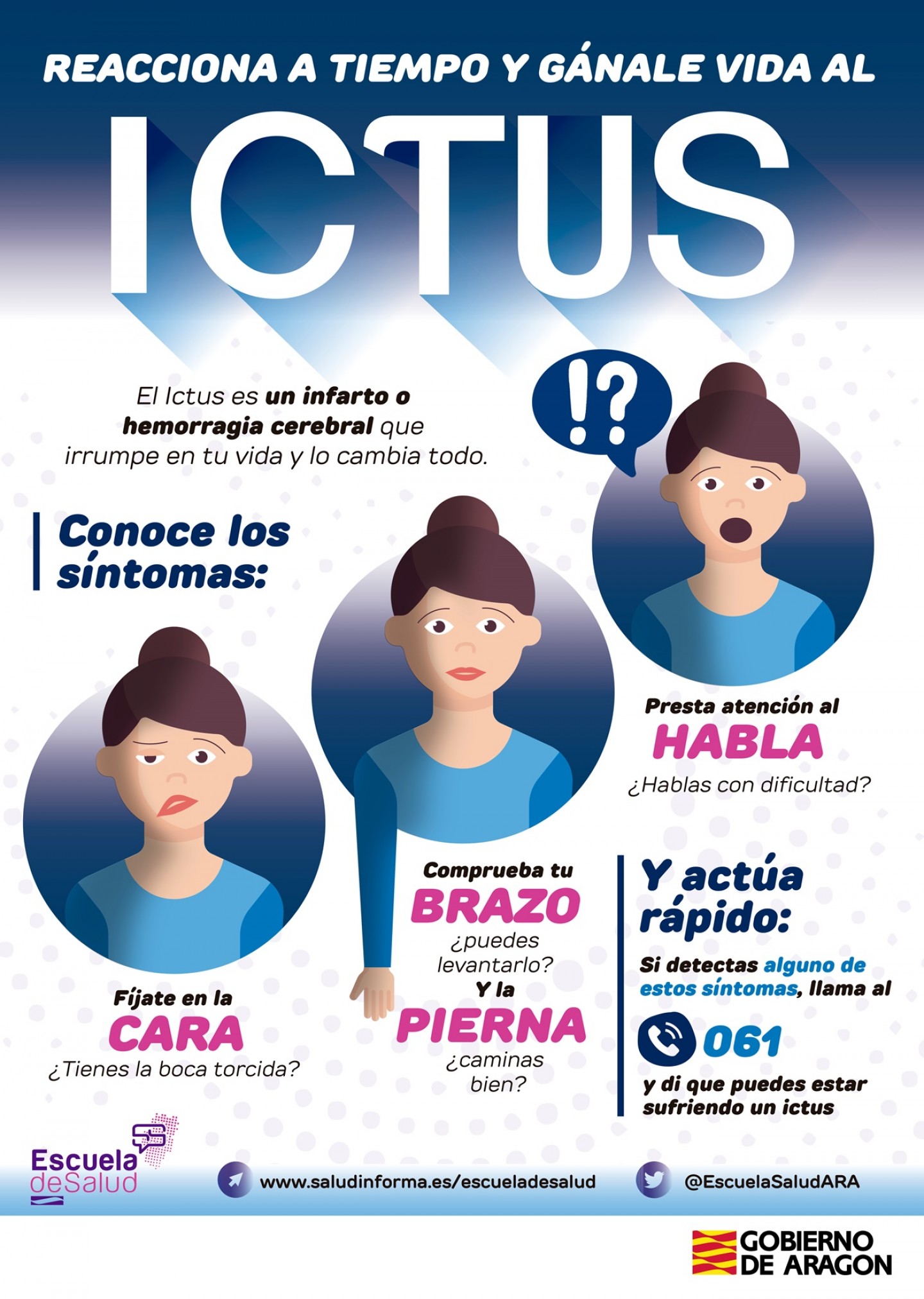 La Escuela de Salud de Aragón informa sobre el ictus a través de historias de pacientes